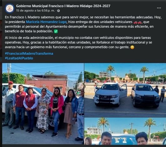 Acto protocolario de entrega de patrulla provocó indignación entre vecinos y policías