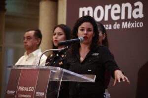 La presidenta nacional de Morena, Luisa María Alcalde, hace un llamado a resolver disputas internas mediante las instancias institucionales