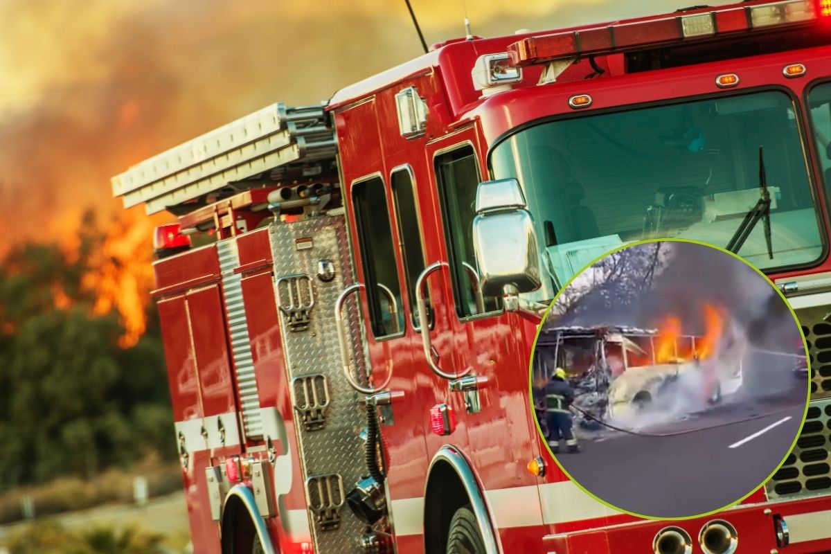 Bomberos sofocaron incendio de autobús en la México-Querétaro