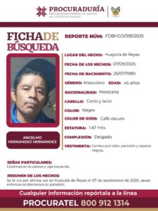 Autoridades emitieron una ficha de búsqueda y piden el apoyo ciudadano para localizarlo