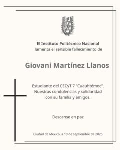 La comunidad del IPN ha expresado mensajes de duelo y solidaridad hacia la familia del estudiante