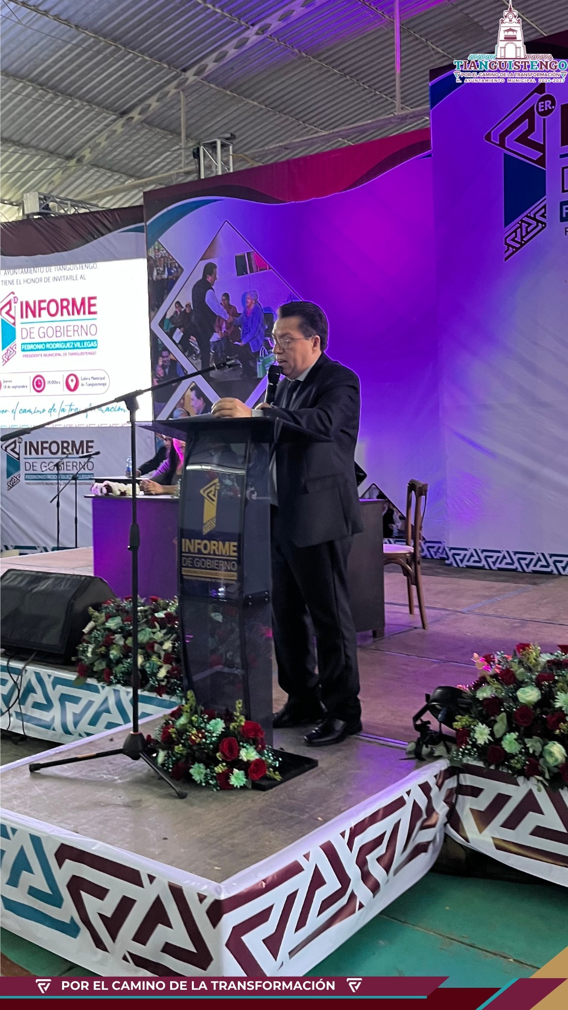 El alcalde de Tianguistengo rinde su Primer Informe de Gobierno