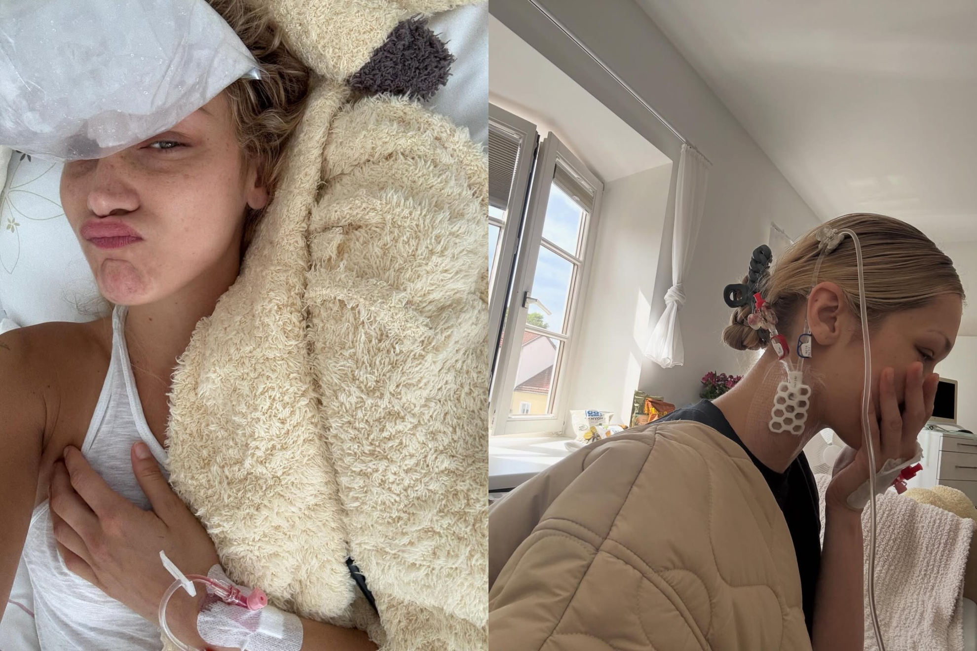 La modelo Bella Hadid compartió imágenes desde su cama de hospital