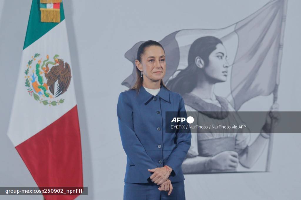 Por la mañana, la presidenta dijo que trazará un límite claro a una eventual intervención militar estadounidense en México / Foto de AFP