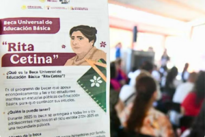 La Beca Rita Cetina apoya a estudiantes de secundaria pública con 1,900 pesos bimestrales.