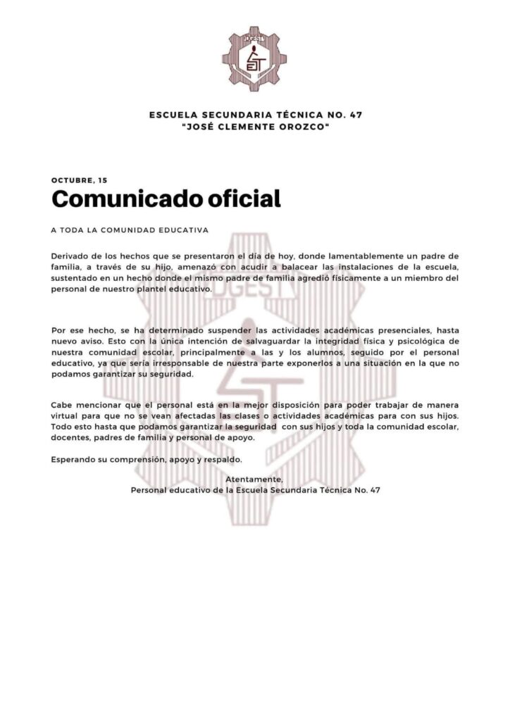 Personal docente de Tepeapulco podría continuar clases virtuales tras el cierre del plantel