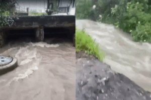 Redes sociales mostraron imágenes de viviendas y vialidades afectadas por la madrugada de lluvia intensa en Zacualtipán de Ángeles