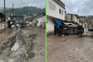 En Huehuetla, más de mil viviendas resultaron dañadas por las inundaciones y 18 fueron destruidas por deslaves en la comunidad de Acuautla