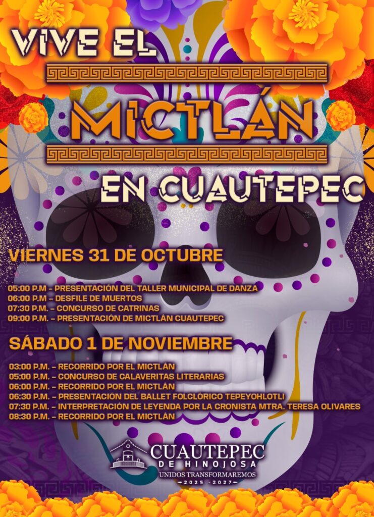 Actividades artísticas y culturales formarán parte del festival Vive el Mictlán en Cuautepec