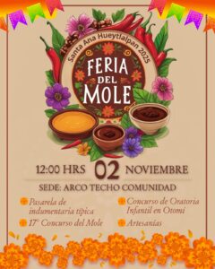 La Feria del Mole 2025 en Santa Ana Hueytlalpan promete un día lleno de color, sabor y tradición. ¡No faltes!