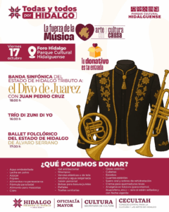 La iniciativa “La fuerza de la música” busca recaudar apoyo para comunidades afectadas por los deslaves y desbordamientos en Hidalgo