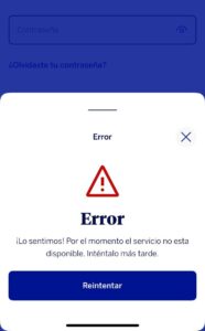Mensaje que la aparece a los usuarios de BBVA 