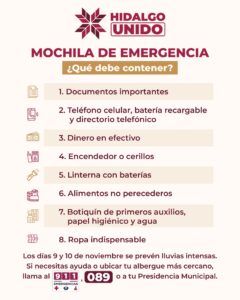 Las autoridades exhortaron a preparar una mochila de emergencia con documentos, alimentos y artículos básicos.