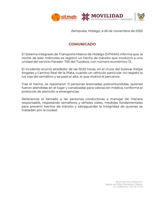 Unidad del Tuzobús involucrada en accidente tras vehículo que ignoró el semáforo