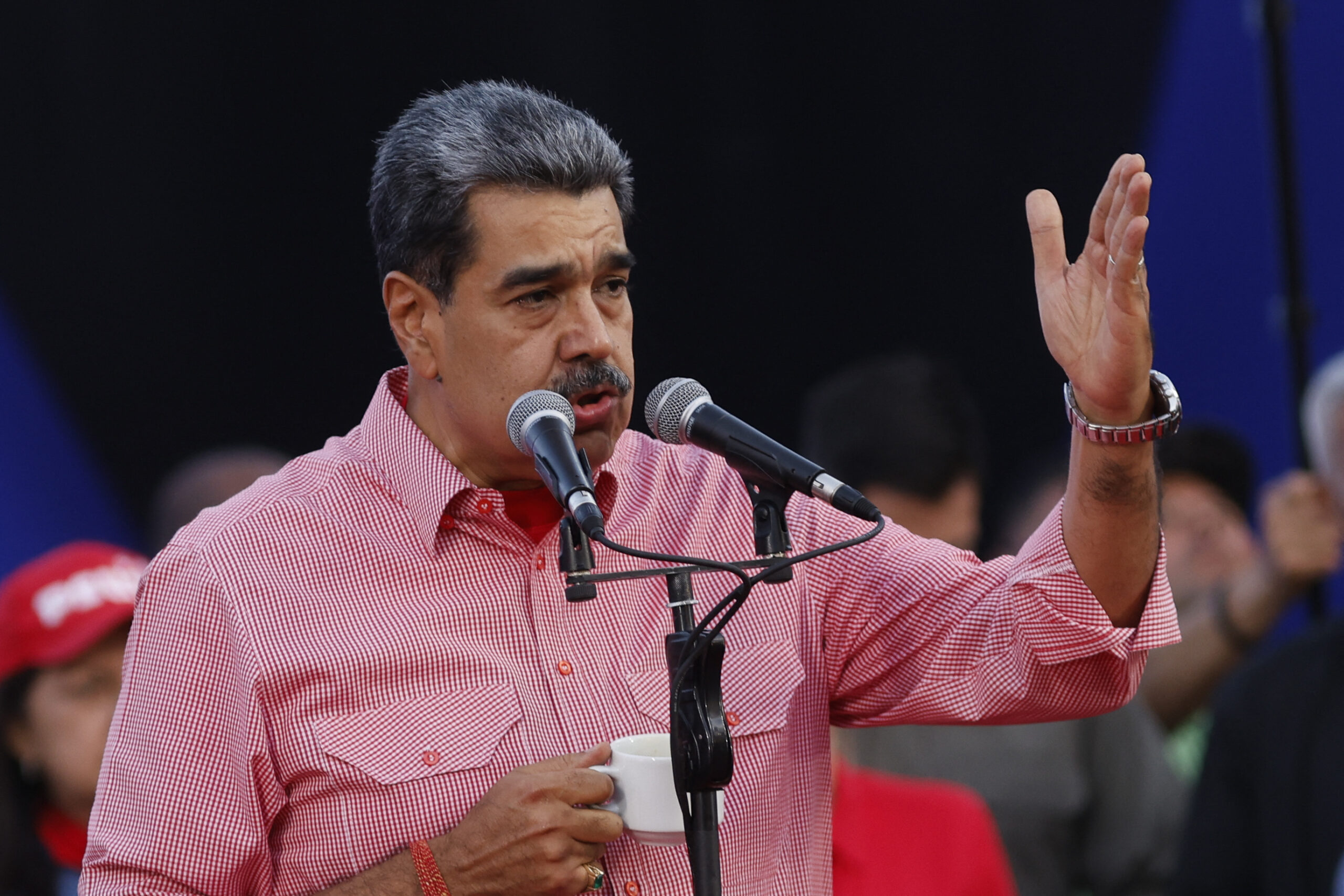 Venezuela's President Nicolas Maduro speaks during a demonstration for the swearing-in of Bolivarian committees in Caracas (Photo by AFP)