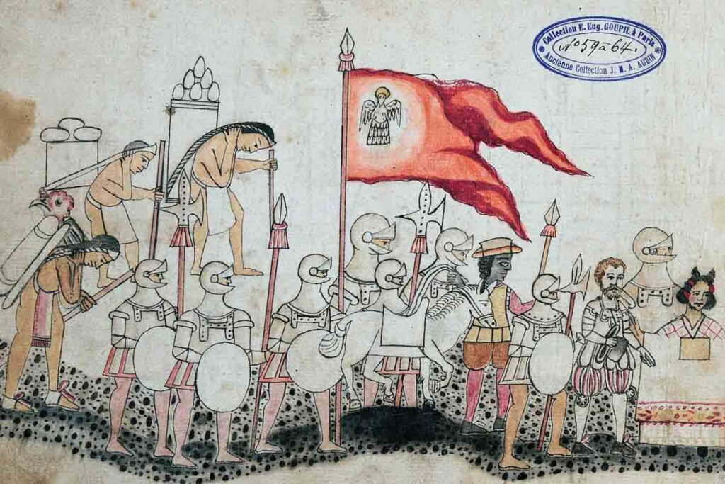 El Códice Azcatitlán habla de la llegada de las tropas españolas lideradas por Hernán Cortés
