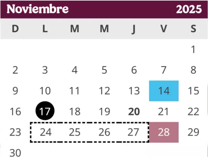 La SEP confirmó las fechas de descanso programadas para noviembre 2025