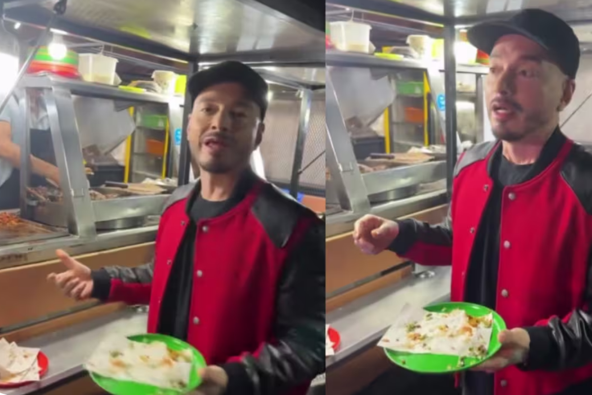 Antes del Flow Fest, J Balvin se detuvo en un puesto de tacos en la capital.