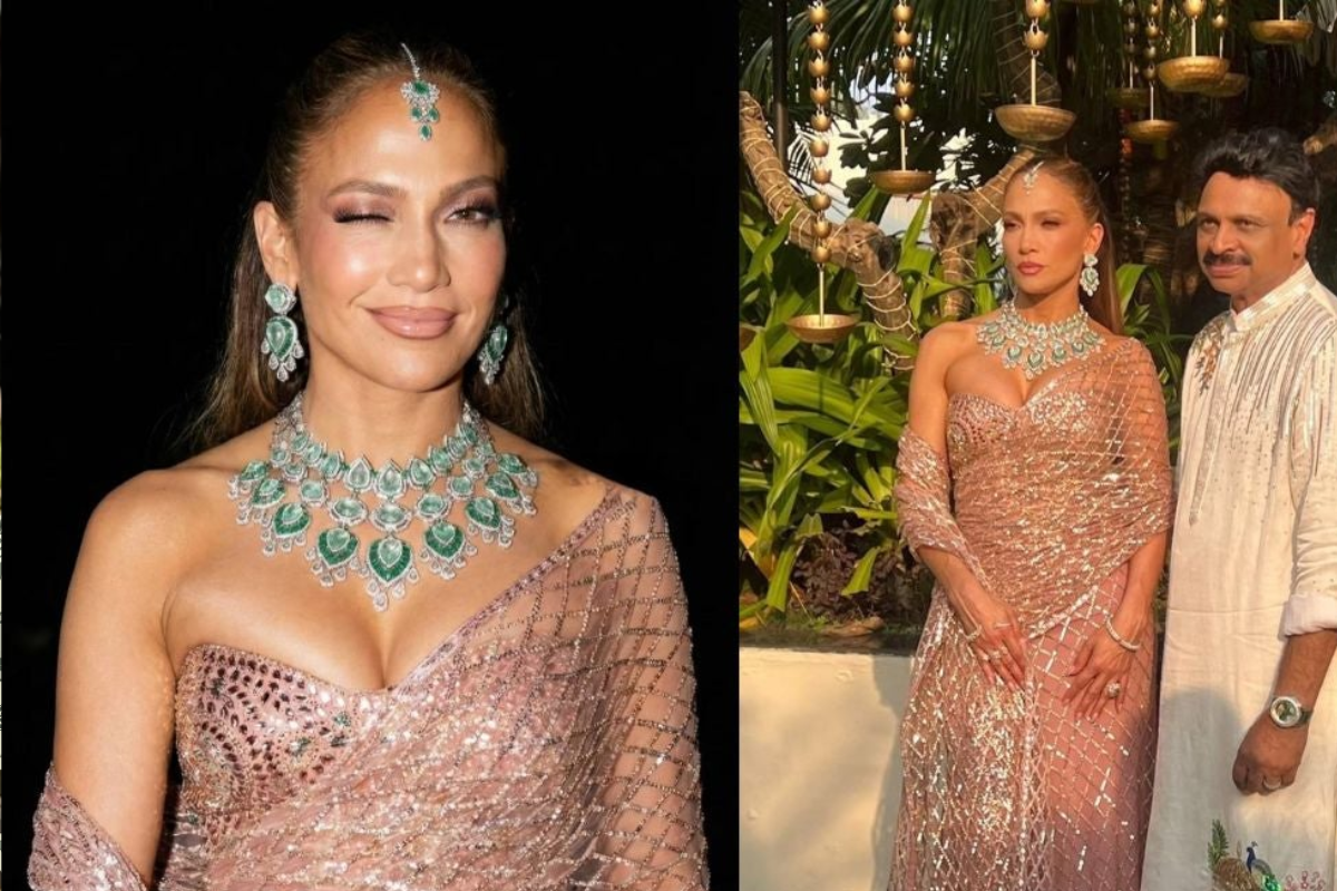 Presentación de Jennifer Lopez durante las celebraciones nupciales en Udaipur.