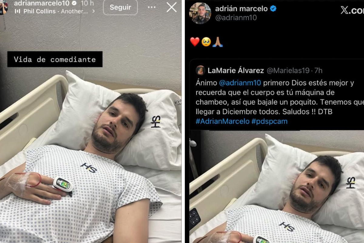 Adrián Marcelo comparte un mensaje misterioso desde el hospital.