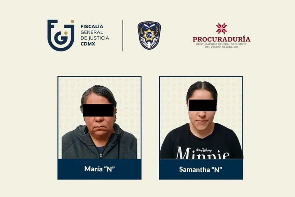 El 8 de septiembre, en Pachuca, fueron detenidas Ma. de los Ángeles N y Samantha N, del Cártel de Tláhuac
