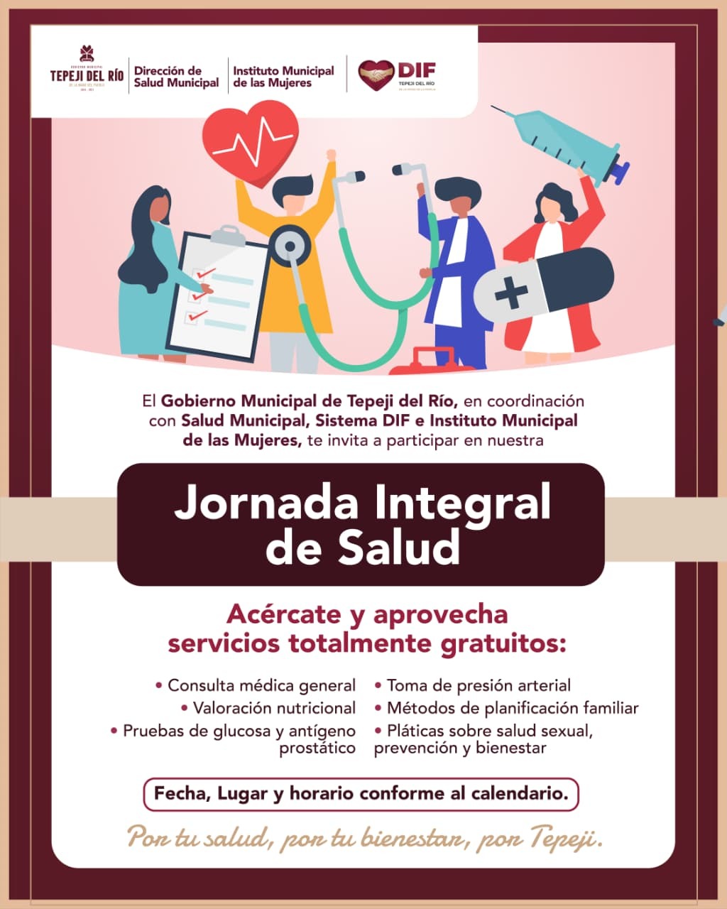 Consultas médicas gratuitas en la jornada integral de salud en Tepeji del Río