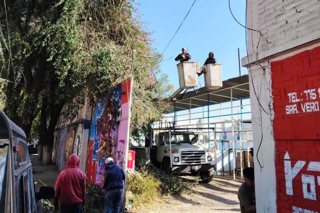 En los trabajos participa personal de las áreas de Protección Civil, Mantenimiento Urbano, Parques y Jardines, y Movilidad y Transporte de Tulancingo