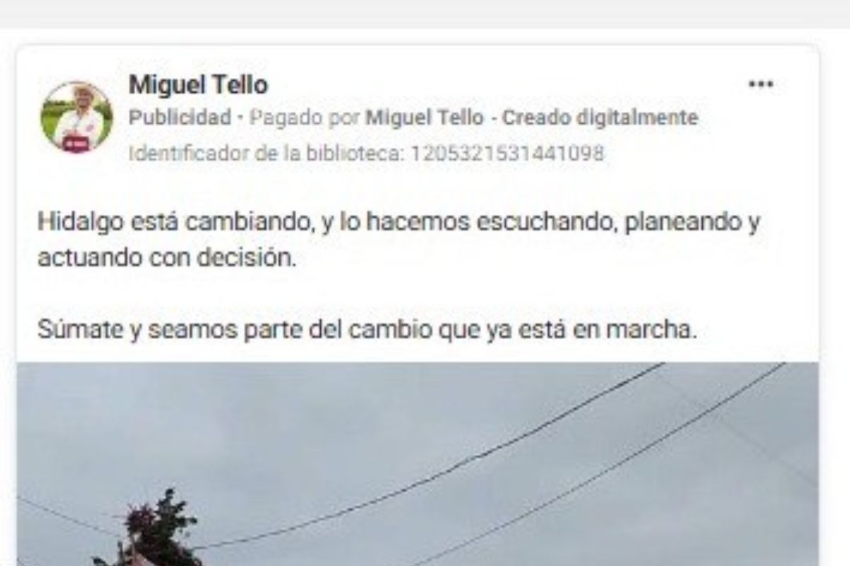 Dos de las publicaciones pagadas buscan posicionar la imagen personal de Miguel Tello | Foto: Especial