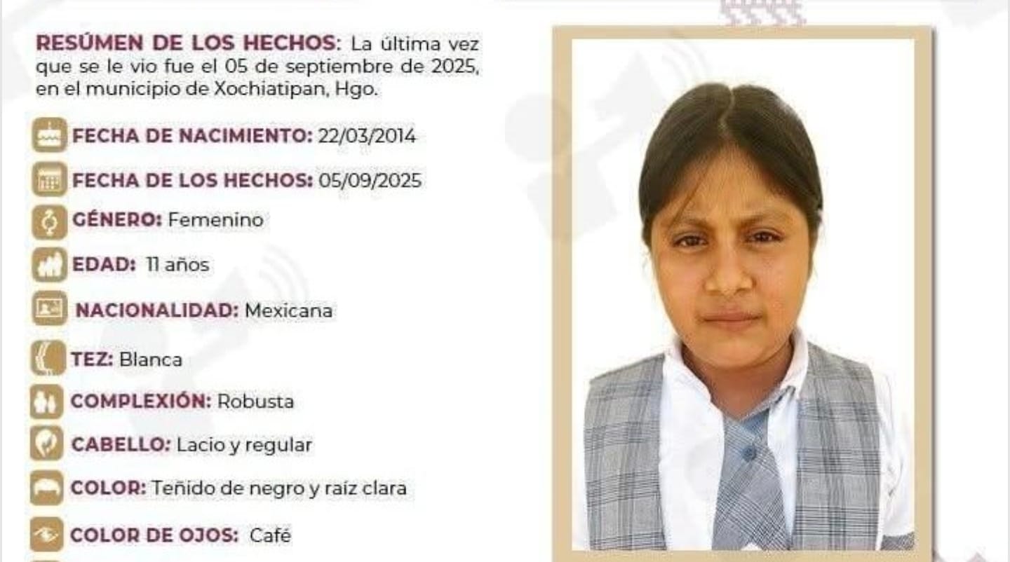 Una niña fue reportada como desaparecida en septiembre; días después, fue localizada sin vida | Foto: Especial