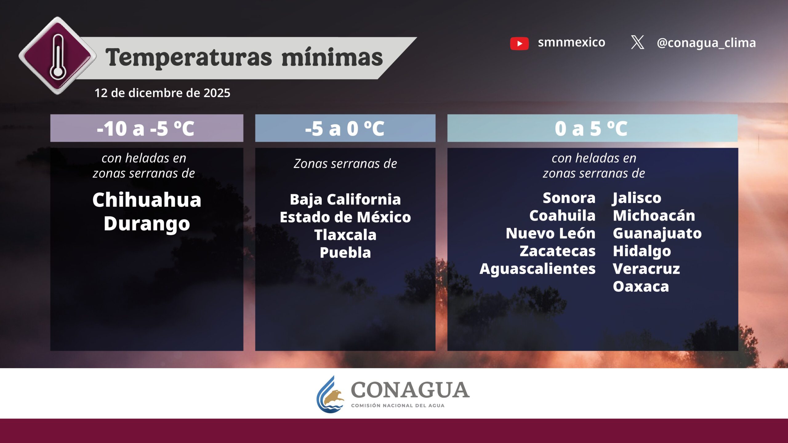Lluvias y heladas se esperan en zonas altas de Hidalgo este viernes