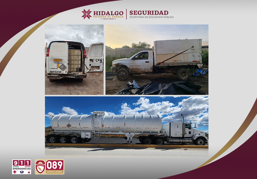 Más de 39 mil litros de combustible asegurados en Hidalgo por la SSPH en operativos contra el huachicol