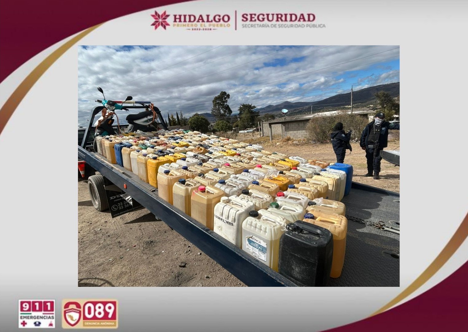 En tres años de trabajo, también se han asegurado 212 pipas, 38 predios utilizados como puntos de resguardo