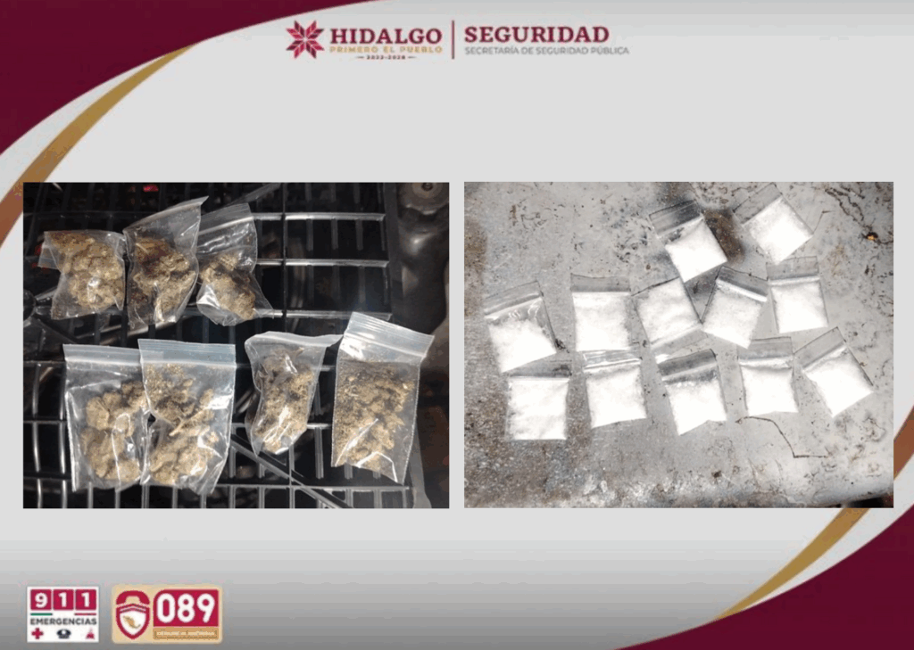 Tianguistengo: dos predios asegurados, vehículos robados y drogas incautadas 