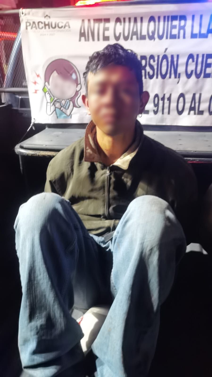 Los detenidos fueron sorprendidos robando cable del alumbrado público en Pachuca