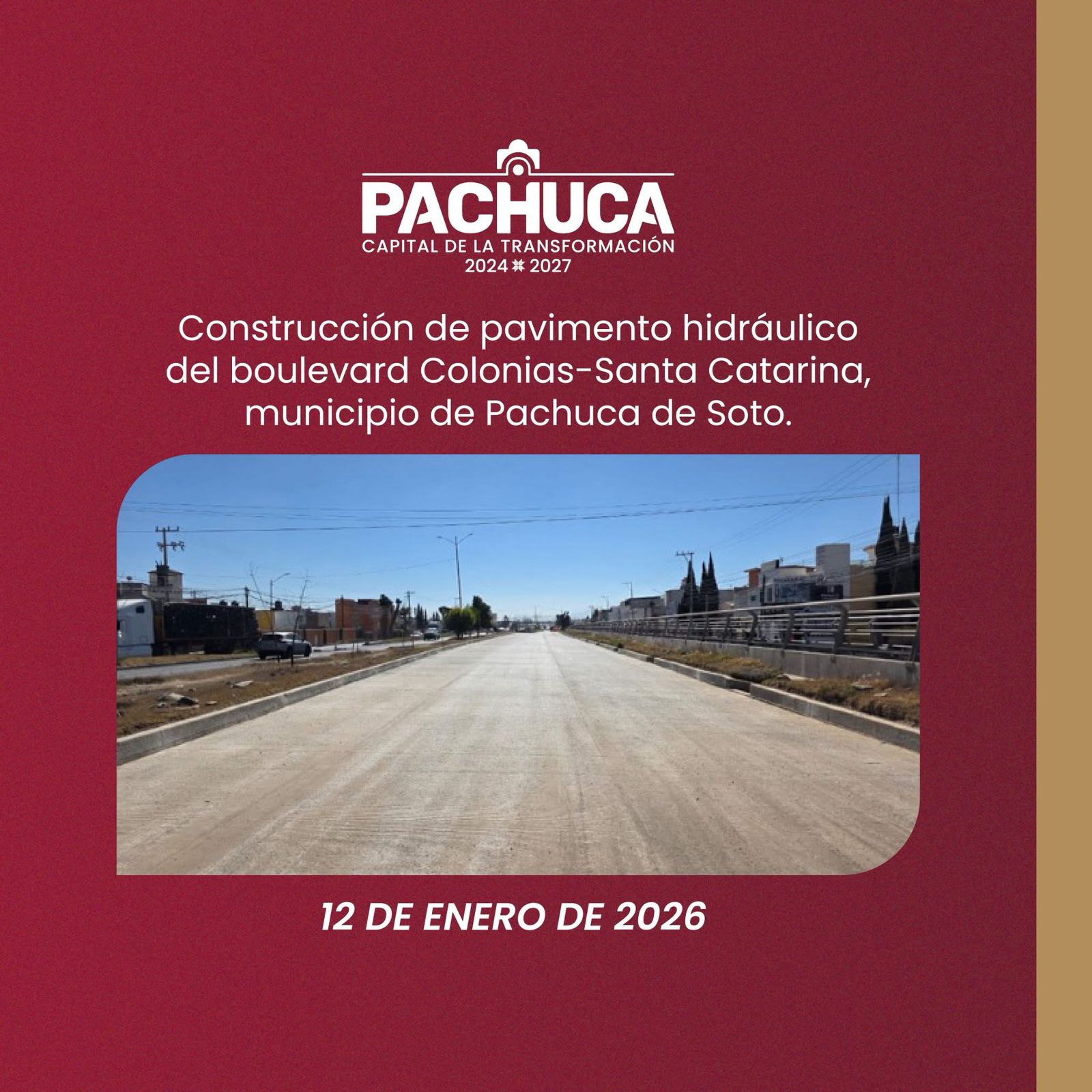 Así luce hoy el avance de la pavimentación en el bulevar Santa Catarina