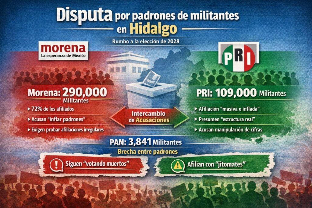 PRI vs Morena: ¿Quién de los dos partidos tiene padrones 