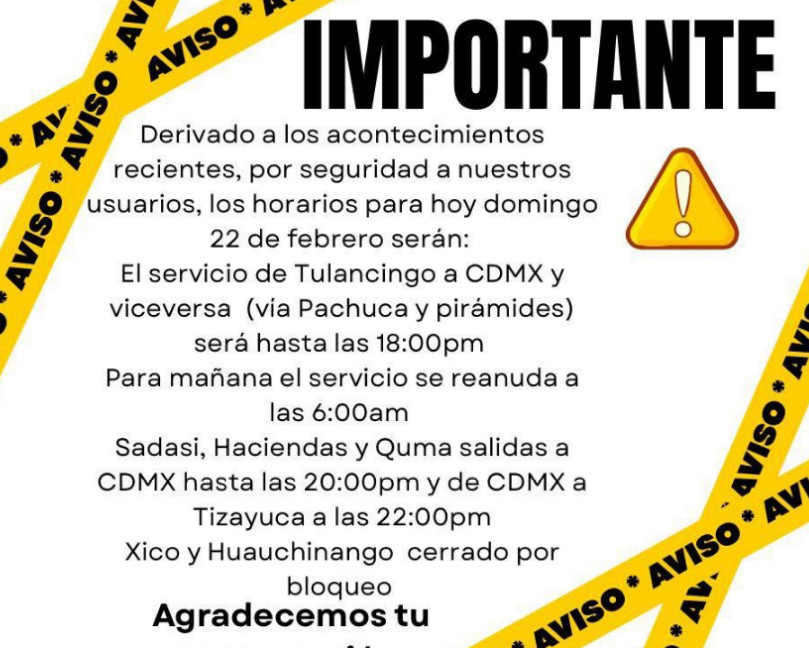 Anuncio de la línea Tizayuca 