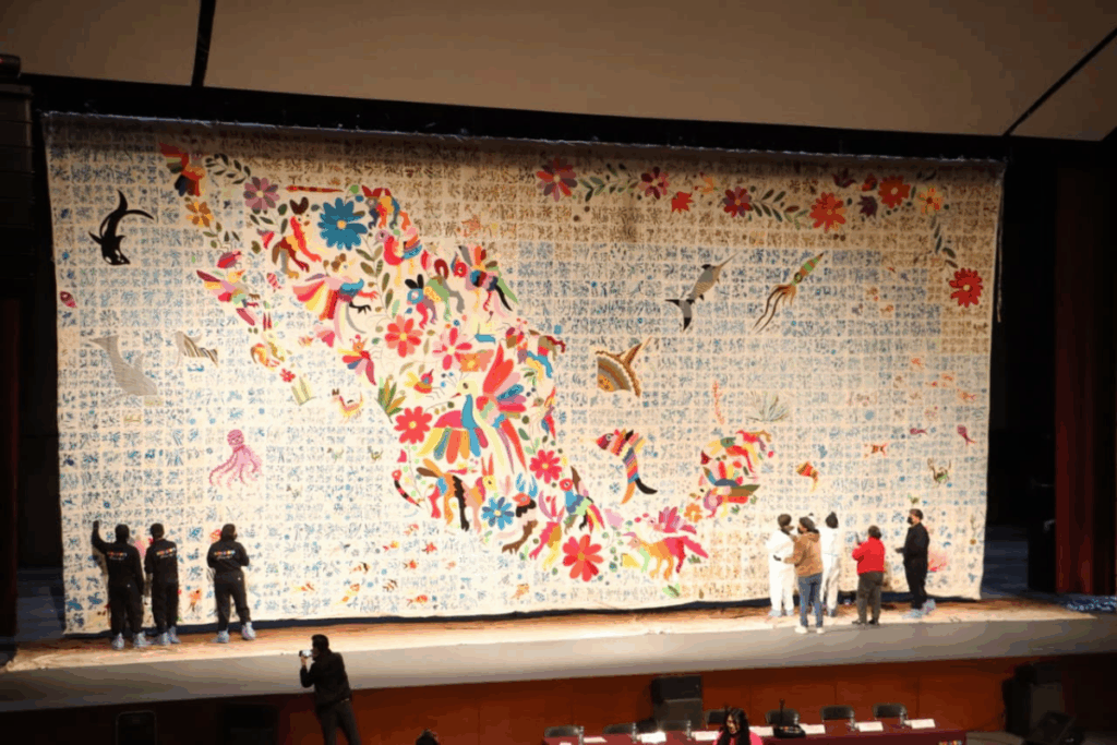 El tenango más grande del mundo en exhibición en Hidalgo