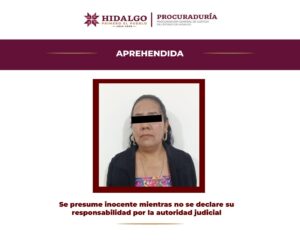 Elementos de la Agencia de Investigación Criminal realizaron la detención de la imputada como parte de las acciones contra la trata de personas en Hidalgo