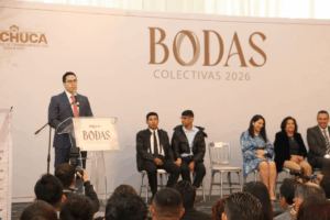 Durante las bodas colectivas en Pachuca, un total de 187 parejas unieron sus vidas en una ceremonia civil que busca fortalecer el núcleo familiar y brindar certeza jurídica a las uniones matrimoniales.