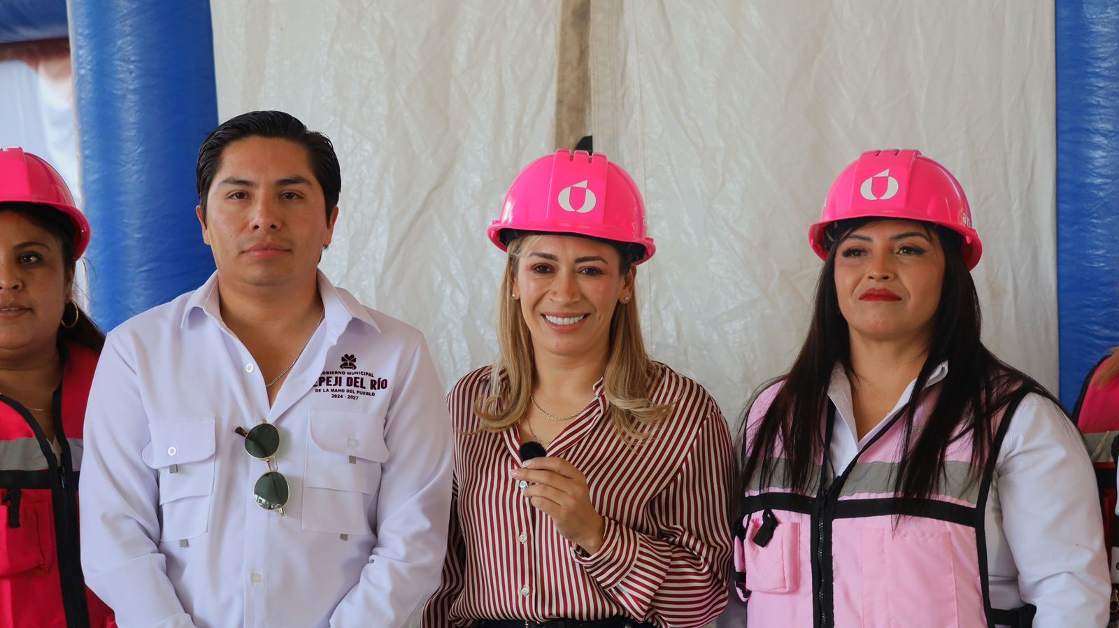 La presidenta municipal Tania Valdez Cuéllar en su intervención durante la Caravana Regional
