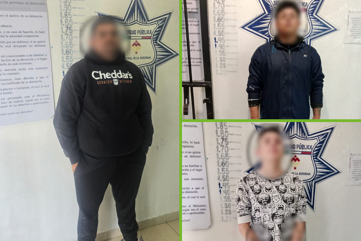 Elementos de la Secretaría de Seguridad Ciudadana de Mineral de la Reforma realizaron tres detenciones en el municipio