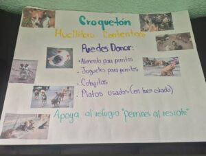 Alumnos del Cecyteh exhortaron a la población a donar para el albergueFoto: Especial