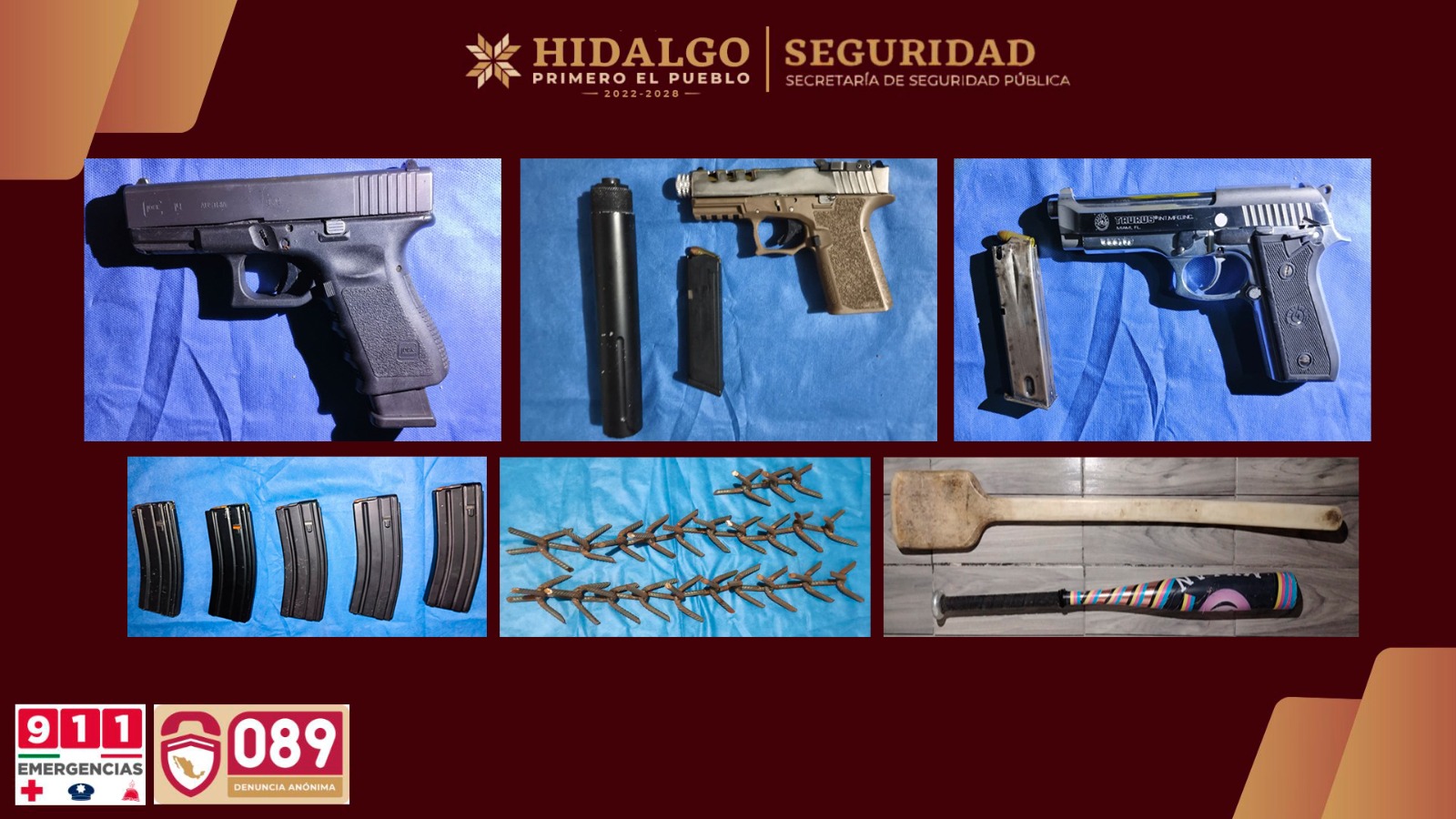 Elementos de seguridad aseguraron droga y armas durante cateo en Tepeapulco