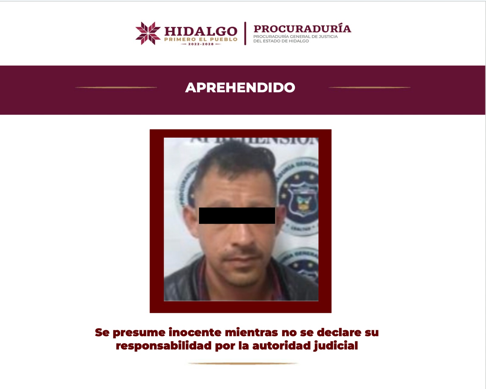La PGJEH informó la captura de un hombre presuntamente ligado al multihomicidio de 2022 en Pachuca
