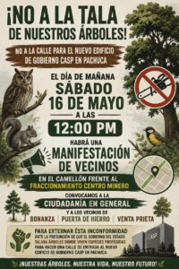La protesta en Pachuca está programada para el sábado 16 de mayo y busca exigir información oficial sobre las obras del CASP y el impacto ambiental que podría tener en las áreas verdes de Centro Minero