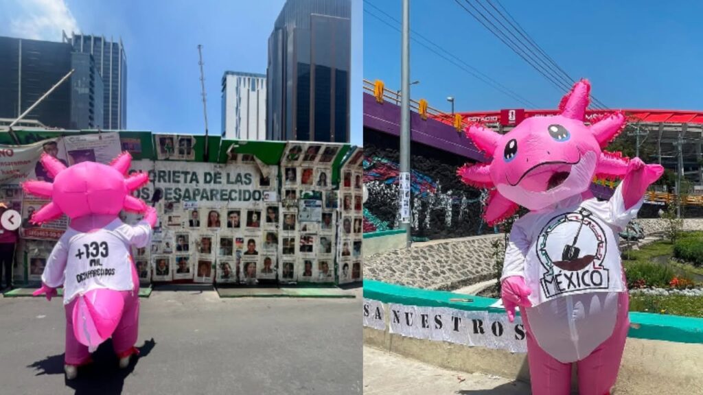 El Ajolote Buscador recorrió calles de México recordando la crisis de desaparecidos