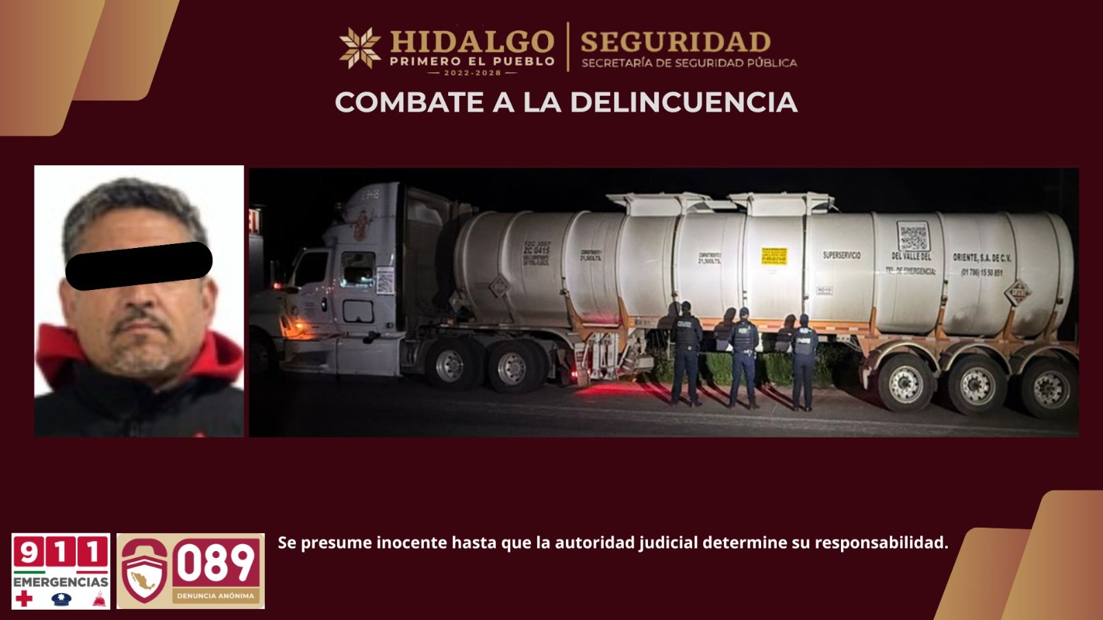 Tractocamión asegurado con carga de hidrocarburo en operativo estatal.