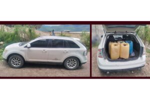 Durante un operativo en Tezontepec de Aldama, autoridades aseguraron a un hombre que transportaba 225 litros de presunto hidrocarburo ilegal