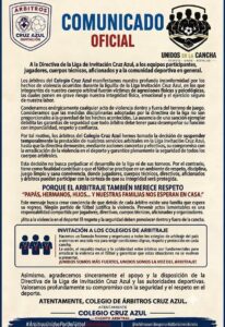 Integrantes del gremio de árbitros pidieron mayor seguridad ante las agresiones registradas en las canchas